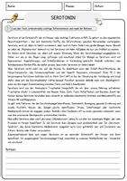 Vorschau - Arbeitsblätter - Serotonin Arbeitsblätter mit Fragen + Lösungen AB - Seite 1