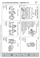 Aperçu - Matériel pour travaux manuels / dessin - Le carnaval des animaux – Leporellos différenciés à imprimer - Page 2