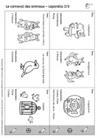 Aperçu - Matériel pour travaux manuels / dessin - Le carnaval des animaux – Leporellos différenciés à imprimer - Page 3