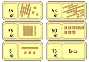 Vorschau - Spiele - Domino Zahlenraum bis 100 mit Dienes-Material - Seite 3