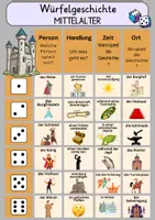 Vorschau - Arbeitsblätter - Würfelgeschichte Mittelalter + Vorlage - Deckblatt
