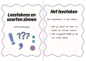 Voorbeeld - Onthoudboekje leestekens en soorten zinnen - Pagina 1