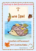 Vorschau - Arbeitsblätter - Einstieg in den Kunstunterricht: "I" wie Igel - Seite 1