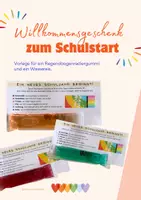 Vorschau - Mal- und Bastelvorlagen - Willkommensgeschenk zum Schulstart (Regenobgenradiergummi + Wassereis) - Deckblatt