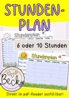Vorschau - Anderer Materialtyp - Stundenplan- Vorlage zum Ausfüllen am Computer - Deckblatt