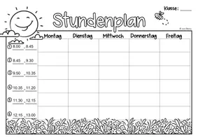 Vorschau - Anderer Materialtyp - Stundenplan- Vorlage zum Ausfüllen am Computer - Seite 1