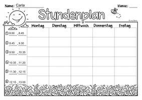 Vorschau - Anderer Materialtyp - Stundenplan- Vorlage zum Ausfüllen am Computer - Seite 2
