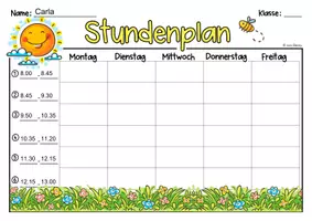 Vorschau - Anderer Materialtyp - Stundenplan- Vorlage zum Ausfüllen am Computer - Seite 3