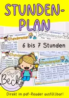Vorschau - Anderer Materialtyp - Stundenplan Vorlage zum Ausfüllen - Deckblatt