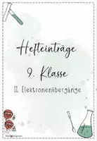 Vorschau - Präsentationen/Tafelbilder - II. Elektronenübergänge | Chemie 9 | Hefteinträge - Seite 1