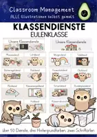 Vorschau - Poster - Klassendienste Eule | Schilder für Eulenklasse - Deckblatt