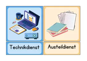 Vorschau - Bildkarten - Klassendienste - 15 verschiedene Dienste in 3 verschiedenen Farbvarianten - Seite 3