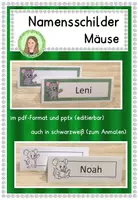 Vorschau - Anderer Materialtyp - Mäuseklasse Namensschilder (editierbar) Klassentier Maus - Deckblatt