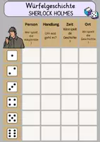 Vorschau - Arbeitsblätter - Würfelgeschichte Sherlock Holmes + Vorlage - Seite 1