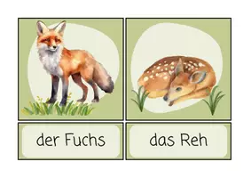 Vorschau - Bildkarten - Wort-/Bildkarten "Tiere des Waldes" Sachunterricht - Seite 1