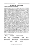 Vorschau - Arbeitsblätter - Suchsel: Bezirke der Steiermark - Deckblatt