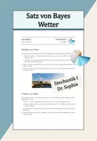 Vorschau - Arbeitsblätter - Satz von Bayes Bedingte Wahrscheinlichkeiten Wetter - Deckblatt