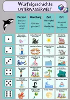 Vorschau - Spiele - Würfelgeschichte Unterwasserwelt + Vorlage - Deckblatt