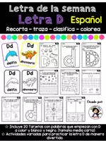 Vista previa - Hojas de trabajo - Letra de la Semana. Letra D - Portada