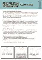Vorschau - Arbeitsblätter - „Brot und Spiele“ – Großstädtisches Alltagsleben im antiken Rom - Deckblatt