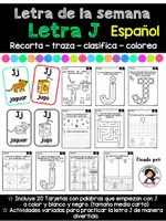 Vista previa - Hojas de trabajo - Letra de la Semana: Letra J - Portada