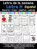 Vista previa - Hojas de trabajo - Letra de la Semana. Letra M - Portada