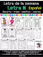 Vista previa - Hojas de trabajo - Letra de la Semana: Letra N - Portada
