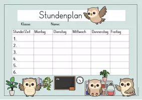 Vorschau - Poster - Stundenplan Eulenklasse Klassenraum (Blanko Vorlage) - Seite 3