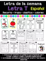 Vista previa - Hojas de trabajo - Letra de la Semana. Letra T - Portada