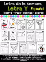 Vista previa - Hojas de trabajo - Letra de la Semana. Letra Y - Portada