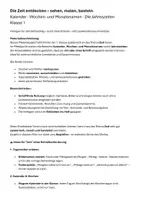 Vorschau - Stundenentwürfe - Sachunterricht Klasse 1: Die Zeit entdecken – sehen, malen, basteln ohne Schreib- und Lesekenntnisse einsetzbar - Seite 1