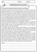 Vorschau - Arbeitsblätter - Französische Revolution Arbeitsblätter mit Fragen + Lösungen AB - Seite 1