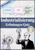Vorschau - Stundenentwürfe - Erfindungen Industrialisierung Quiz, Arbeitsblatt, Stundenentwurf | LRS freundlich - Deckblatt