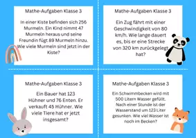 Vorschau - Aufgabenkarten - Mathekarten Klasse 3 - Seite 3