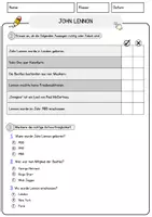 Vorschau - Arbeitsblätter - John Lennon Arbeitsblätter mit Fragen + Lösungen AB - Seite 2