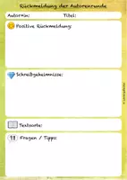 Vorschau - Arbeitsblätter - Schreibwerkstatt: Autorenrunde Rückmeldebogen - Seite 3