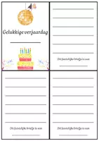 Voorbeeld - Verjaardag vieren kaartje/boekje - Voorblad