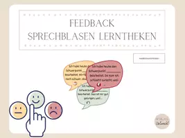 Vorschau - Anderer Materialtyp - Feedback Sprechblasen - Lerntheke - Reflexion im Unterricht - Deckblatt