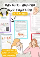 Vorschau - Arbeitsblätter - Das Ohr- Aufbau und Funktion | Unterrichtsreihe "Unsere Sinne"- Biologie 5.-7. Klasse - Deckblatt