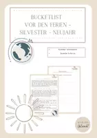 Vorschau - Arbeitsblätter - Vor den Ferien Bucketlist - Sommer/Neujahr - Deckblatt