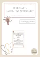 Vorschau - Merkblätter - Merkblatt Haupt- und Nebensätze - Deutsch - Deckblatt