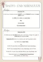 Vorschau - Merkblätter - Merkblatt Haupt- und Nebensätze - Deutsch - Seite 1