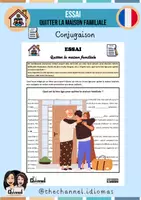 Aperçu - Feuilles d'exercices - ESSAI – QUITER LA MAISON FAMILIALE (Conjugaison) - Page de couverture