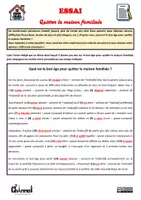 Aperçu - Feuilles d'exercices - ESSAI – QUITER LA MAISON FAMILIALE (Conjugaison) - Page 2