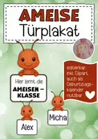 Vorschau - Anderer Materialtyp - Ameisenklasse Türplakat / Geburtstagskalender - Deckblatt