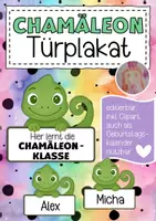 Vorschau - Anderer Materialtyp - Chamäleonklasse Türplakat / Geburtstagskalender - Deckblatt