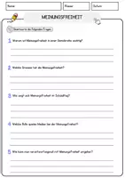 Vorschau - Arbeitsblätter - Meinungsfreiheit Arbeitsblätter mit Fragen + Lösungen AB - Seite 3