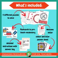 Vista previa - Juegos / Gamificación - School objects Back to school Escape Room | ELA ESL | Grade 1-4 | printable - página 2