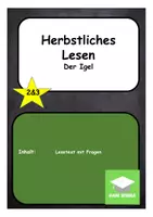 Vorschau - Arbeitsblätter - Herbstliches Lesen - Der Igel - Klasse 2 und 3 - Deckblatt