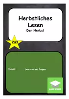 Vorschau - Arbeitsblätter - Herbstliches Lesen - Der Herbst - Klasse 2 und 3 - Deckblatt